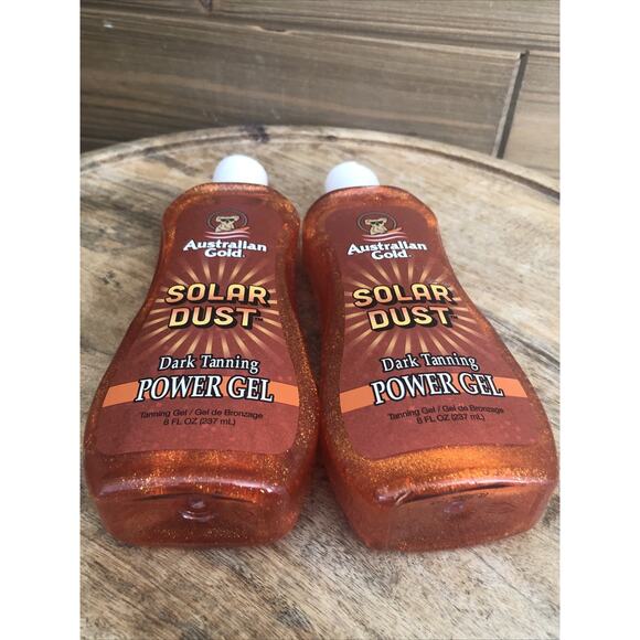 (2) Australian Gold Solar Dust Tanning Gel (8 oz) Each Golden Shimmer Non-Greasy - Picture 5 of 6